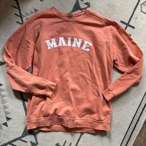 Maine | Comfort Colors | Size XL | Crewneck Sweatshirt - Coral